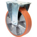 Roulette fixe 150 mm 250 kg bandage en polyuréthane moulé 138 x 109 mm aluminium