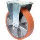 Roulette fixe 160 mm 600 kg bandage en polyuréthane moulé 138 x 110 mm aluminium