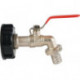 Robinet de sortie à boisseau sphérique laiton/PVC fil. int. 2 po. t. nom. mm 19 taille nominale 3/4 po. MEGA