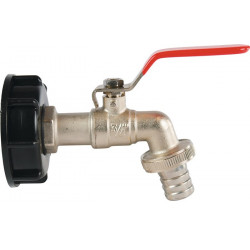 Robinet de sortie à boisseau sphérique laiton/PVC fil. int. 2 po. t. nom. mm 19 taille nominale 3/4 po. MEGA