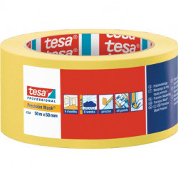 Crêpe de précision 4334 lisse jaune longueur 50 m largeur 50 mm rouleau TESA (Par 3)