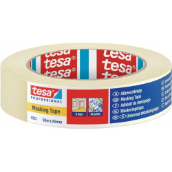 Ruban crêpé 4323 légèrement crêpé beige clair longueur 50 m largeur 25 mm roulea (Par 12)