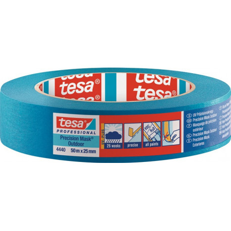Crêpe de précision 4440 ext. UV PLUS lisse bleu longueur 50 m largeur 25 mm roul (Par 6)