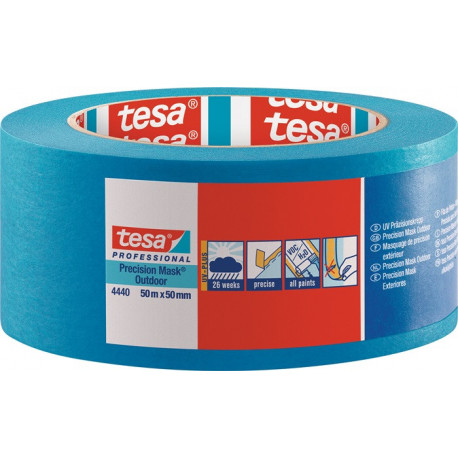 Crêpe de précision 4440 ext. UV PLUS lisse bleu longueur 50 m largeur 50 mm roul (Par 3)