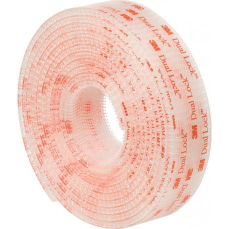 Fermeture par pression Dual Lock SJ356B translucide longueur 2,5 m largeur 25 mm blister 3M (Par 4)