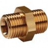 Mamelon fileté double laiton filetage extérieur G 1/4 x G 3/8 po. SW 19 mm (Par 10)