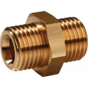 Mamelon fileté double laiton filetage extérieur G 3/8 x G 1/2 po. SW 24 mm (Par 10)