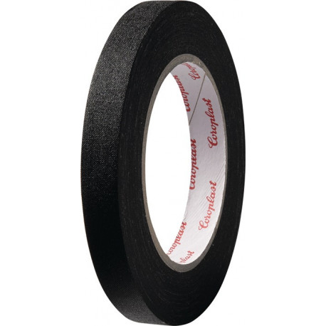 Adhésif toilé 800 noir longueur 25 m largeur 19 mm rouleau COROPLAST (Par 16)