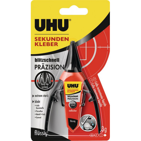 Colle instantanée PRÉCISION ultrarapide fluide 3 g incolore Conteneur UHU
