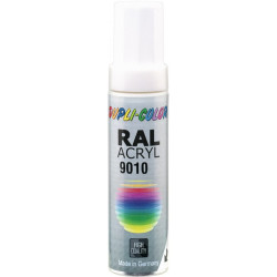 Crayon à vernis blanc pur mat RAL 9010 12 ml 12 ml tige DUPLI-COLOR (Par 30)