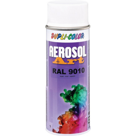 Bombe de peinture de couleur AEROSOL Art blanc pur mat RAL 9010 400 ml bombe aér (Par 6)