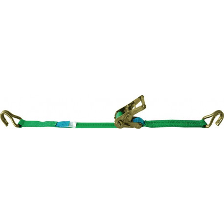 Sangle d'amarrage DIN EN 12195-2 longueur 8 m largeur 35 mm avec rochet + croche