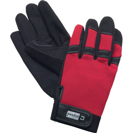 Gant en similicuir Mechanical Technician taille 9 noir/rouge simili-cuir EN 388 catégorie EPI II ELYSEE