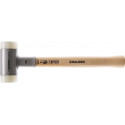 Maillet à frappe amortie SUPERCRAFT longueur 300 mm D. de la tête 20 mm Hickory antirebond dur nylon blanc HALDER