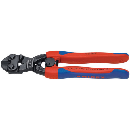 Coupe-boulon compact CoBolt longueur 200 mm gaines multicomposant droit avec évidement tendre 6 mm moyen 5,2 mm dur 4 mm KNIPEX