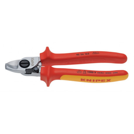 Coupe-câble longueur 165 mm tête chromée VDE gaines multicomposant forme 2 KNIPEX