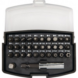Assortiment d'embouts 32 pièces fente/PH/PZD/TX/TX-BO/6 pans NOW