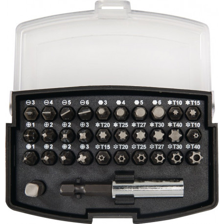 Assortiment d'embouts 32 pièces fente/PH/PZD/TX/TX-BO/6 pans NOW