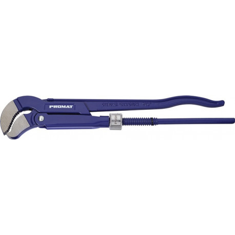 Clé à tubes d'angle longueur tot. 420 mm envergure 0-62 mm pour canalisations 1 1/2 po. mâchoire en S, fonction Push PROMAT