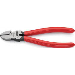 Pince coupante diagonale longueur 180 mm tête polie revêtement en plastique KNIP