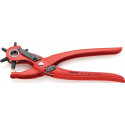 Pince emporte-pièce révolver longueur totale 220 mm ressort d’ouv. 2/2,5/3/3,5/4 et 5 mm revêtement poudre rouge KNIPEX
