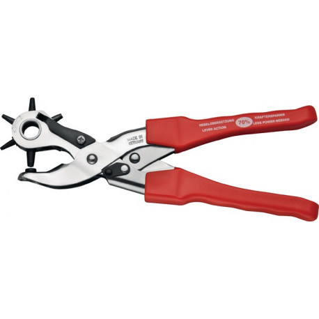 Pince emporte-pièce révolver L. totale 250 mm démultip.levier 2/2,5/3/3,5/4/4,5 mm plastique