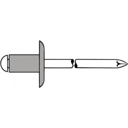 Rivet POP tige de rivet D. x l. 5 x 20 mm K11 aluminium/acier 250 pièce GESIPA (Par 250)