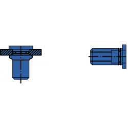 Écrou à river PolyGrip® tige de rivet D. x l. 11 x 20 mm M8 acier tête plate ron (Par 100)