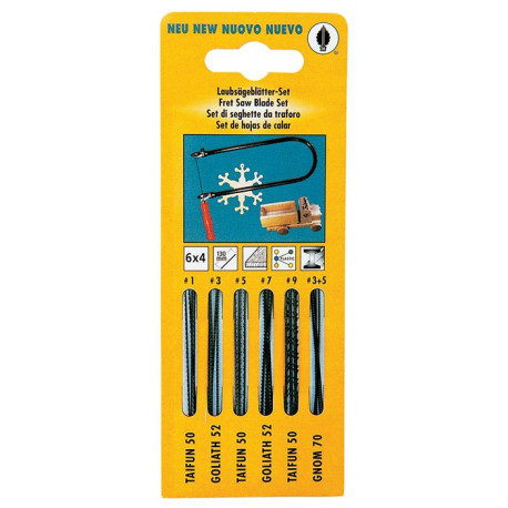 Assortiment lames de scie à chantourner 24 pcs. adapté à montures de scie à main pour bois/métal HAUNSTETTER
