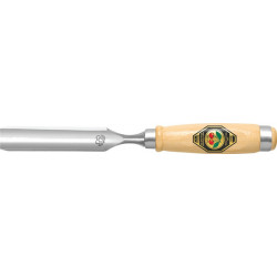 Gouge largeur de lame 30 mm av 2 viroles acier manche en hêtre blanc forme Ulm K