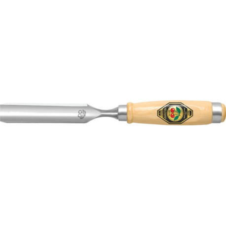 Gouge largeur de lame 30 mm av 2 viroles acier manche en hêtre blanc forme Ulm K