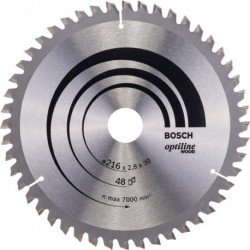 Lame pour scie circulaire D. ext. 216 mm nombre de dents 48 WZ/N perçage 30 mm l. de coupe 2,8 mm HM BOSCH