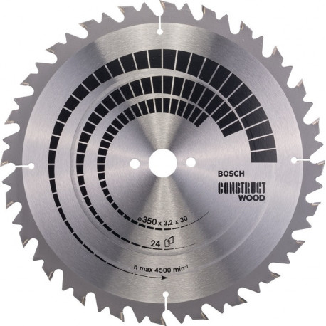 Lame pour scie circulaire Ext 350mm Z.24 WZ Percage 30mm Larg coupe.3,2mm HM BOSCH