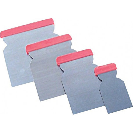 Jeu de spatules japonaises 4 pièces acier 1 spatule de chaque 50/80/100/120 mm dans un sachet transparent TRUFA