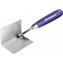 Truelle d'angle intérieur largeur 60 mm inoxydable, manche de bois de hêtre acier inoxydable PROMAT
