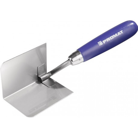 Truelle d'angle intérieur largeur 60 mm inoxydable, manche de bois de hêtre acier inoxydable PROMAT