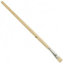 Pinceau de soie Gussow taille 2 largeur 5 mm soies claires de haute qualité tôle blanche manche en bois brut (Par 12)