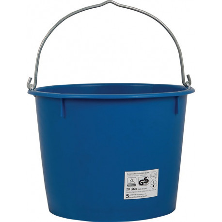 Seau de chantier 20 L lourd bleu plastique spécial