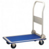 Chariot à plate-forme surf. charg. L. 720 x l. 470 mm tube ac. gris clair cap. charge 150 kg