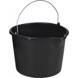Seau de chantier 12 l avec manchon noir polyéthylène