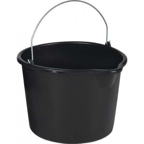 Seau de chantier 12 l avec manchon noir polyéthylène