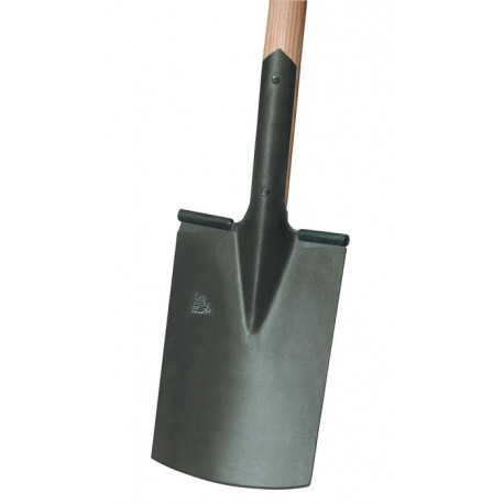 Bêche de chantier LÖWE 285 x 185/180 mm taille 2 forme jardinier avec repose-pied et manche en T IDEAL
