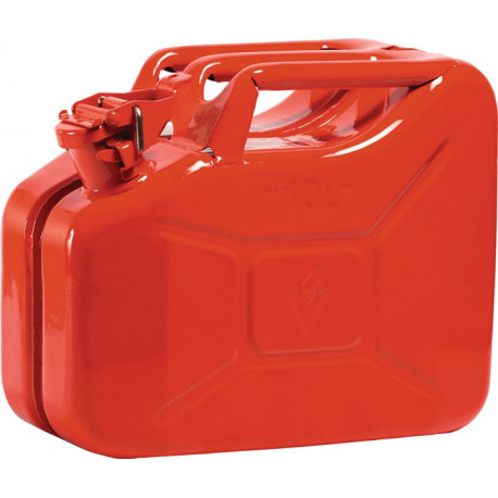 Bidon de carburant 10l Rouge pompier RAL 3000 tôle dacier-L345xB165xH275mm VALPRO