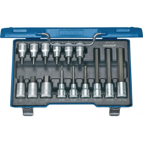 Jeu de clés à douille IN 19 LKM 15 pièces 1/2 po. 5-17 mm pour vis à six pans creux GEDORE