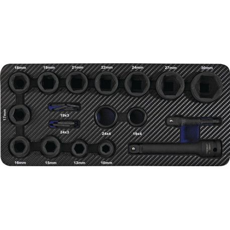 Jeu de douilles Kraft 34 pièces 1/2 po. 6 pans PROMAT