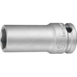 Jeu d'emb.de clé à douille forte démult. 750 L 1 po. 6 pans ouv. de clé 24 mm L. 100 mm ASW