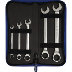 Jeu de clés mixtes à cliquet 5 pcs. ouverture de clés 8-19 mm droit PROMAT