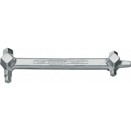 Clé à carrés 299 VK 8,7-13 mm VK couronnes 6,8-19 mm longueur 220 mm GEDORE