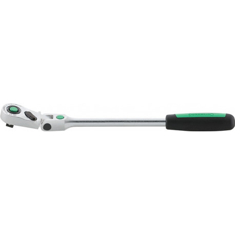 Cliquet articulé 452QR 3/8 po. nombre de dents 80 longueur 300 mm Poignée bicomposant STAHLWILLE