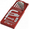 Jeu de clés mâles coudées 911BM 8 pcs. boîte coulissante SW 2-10 mm court acier